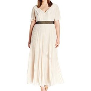 V-Neck Pleated Dress